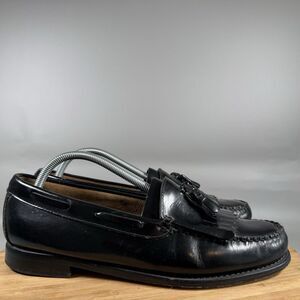 GH Bass Loafers Men’s 10 D Black Kiltie Tassel Layton Slip On Shoes